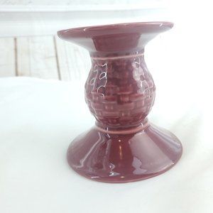 Longaberger Paprika Pottery Ceramic High Gloss Decorative Pillar Candle Holder